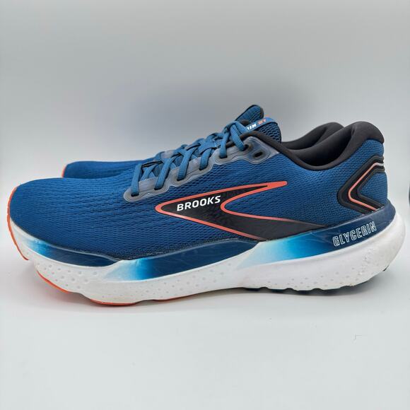 Brooks Glycerin 21 Blue Opal Black Nasturtium Road Running Sneakers Men’s 13 - Picture 4 of 8